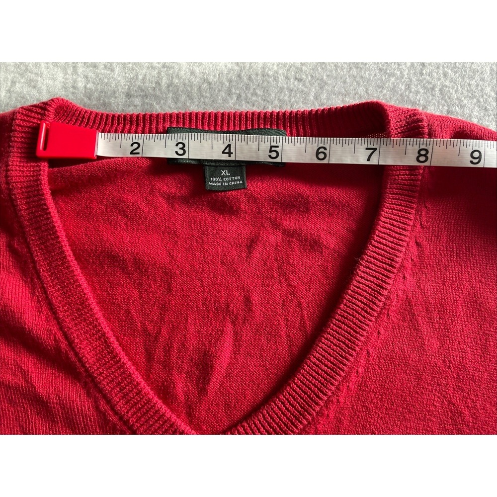 Brooks Brothers Country Club RED 100% Cotton V-Neck Jumper Pullover Sweater XL - Picture 10 of 15